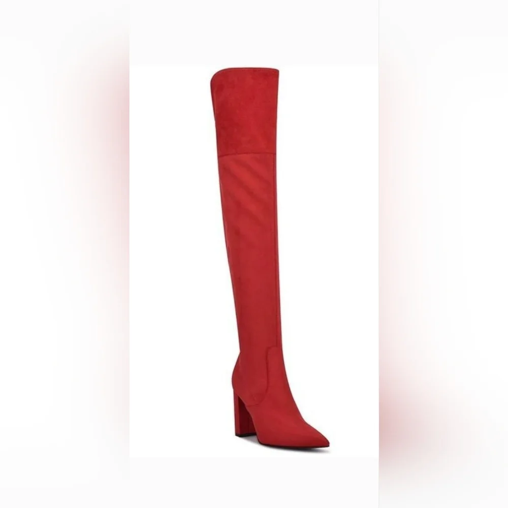 Nine West Daser Red Suede Over-The-Knee Boots NWOB, Women's Size 12 / Men's 10